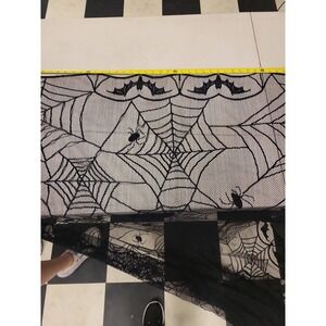 Spider Web Table Runner Halloween Party Decoration 47 inch‎ Long Black Lace
